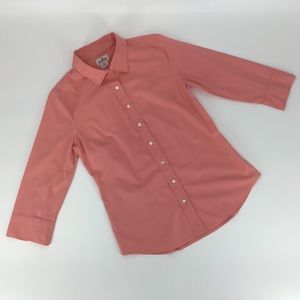 J. Crew Haberdashery 3/4 Sleeve Stretch Shirt, XS